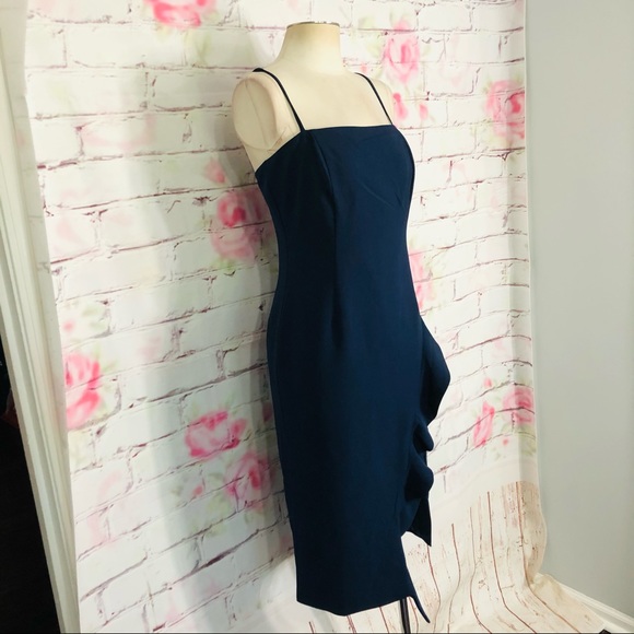 Bardot Carmelle blue ruffle slit Cocktail Dress - Picture 8 of 15